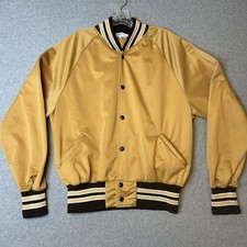 Vintage Bike By Southern Athletics Warm Up Jacket Gold W Brown Stripes Men  s M