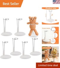 6-Pack Doll Display Stands for 4-8 Inch Dolls, Adjustable Flexible Holder with R
