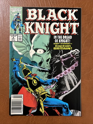 #ad Black Knight #2 Newsstand KEY: FN to VF Marvel Comics July 1990 $7 Ship $19.99