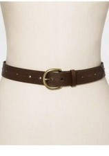 Women's Studs Laser Etched Belt L Universal Thread Brown Large