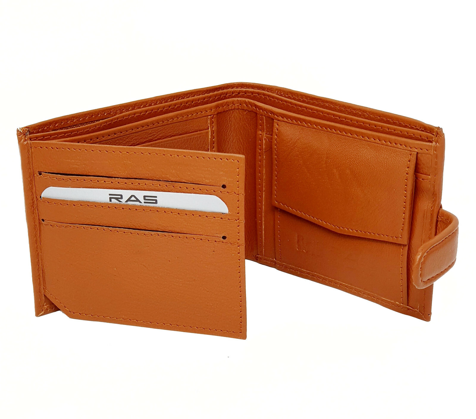 Mens RFID Real Leather Wallet With Zip Pocket Coin Pouch & ID Window