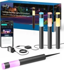 eufy Outdoor Pathway Lights E10 Smart RGBWW LED Landscape Lights (Wired) 4-Pack