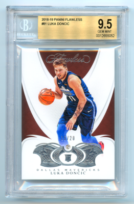 2018-19 PANINI FLAWLESS DIAMOND LUKA DONCIC TRUE RC 15/20 BGS 9.5