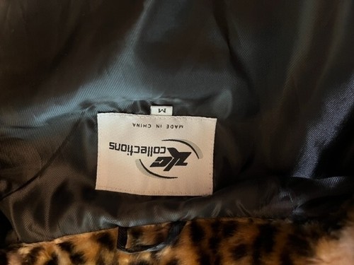 VINTAGE FAUX FUR LEOPARD PRINT JACKET SIZE M MADE IN China - Picture 4 of 7