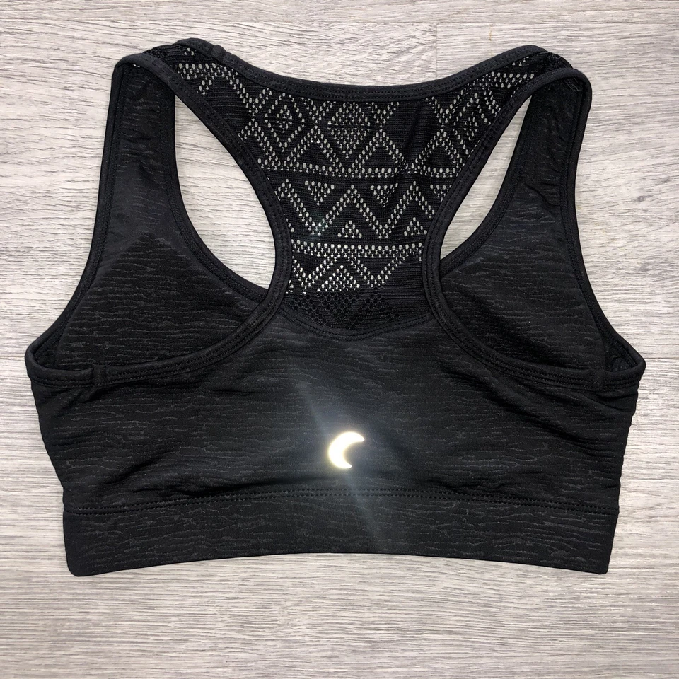 Zyia Active Women's XS Bomber Sports Bra Black/Dark Gray Racerback Yoga Top - Image 3 of 4