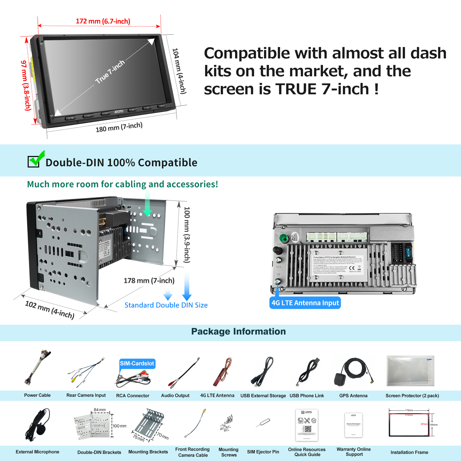 ATOTO S8 Ultra New 7in 2DIN Car Stereo  Wirelss Android Auto &Carplay 6G+128G