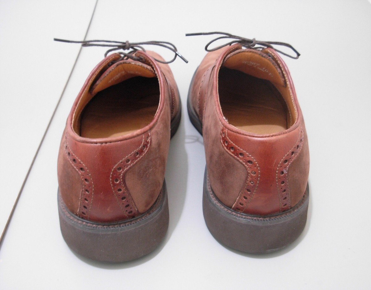 Florsheim Comfortech Mens 10D Vibram Brown Suede Tan Leather  display picture 1