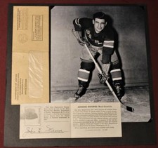 Rare John "Jack" Mann NY Rangers Signed 1941 Wartime Immigration Travel Document