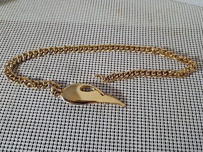 Vintage Accessocraft NYC DUO Brass Hanging Chain Belt Accessory Gold Tone 27.5''