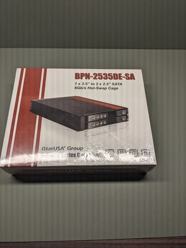 NEW iStarUSA BPN-2535DE-SA 3.5" to 2 x 2.5" SATA 6 Gbps HDD SSD Hot-swap Rack