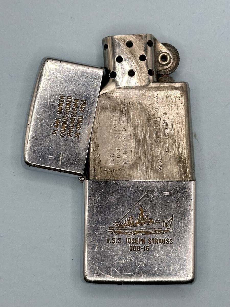 Vintage 1962 USS Joseph Strauss DDG-16 Plank Owner Chrome