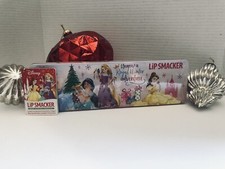 Disney Tin Lip Smacker 4 Lip Balm, 4 Nail Polish, 4 Rings Per Set Pink Tin New