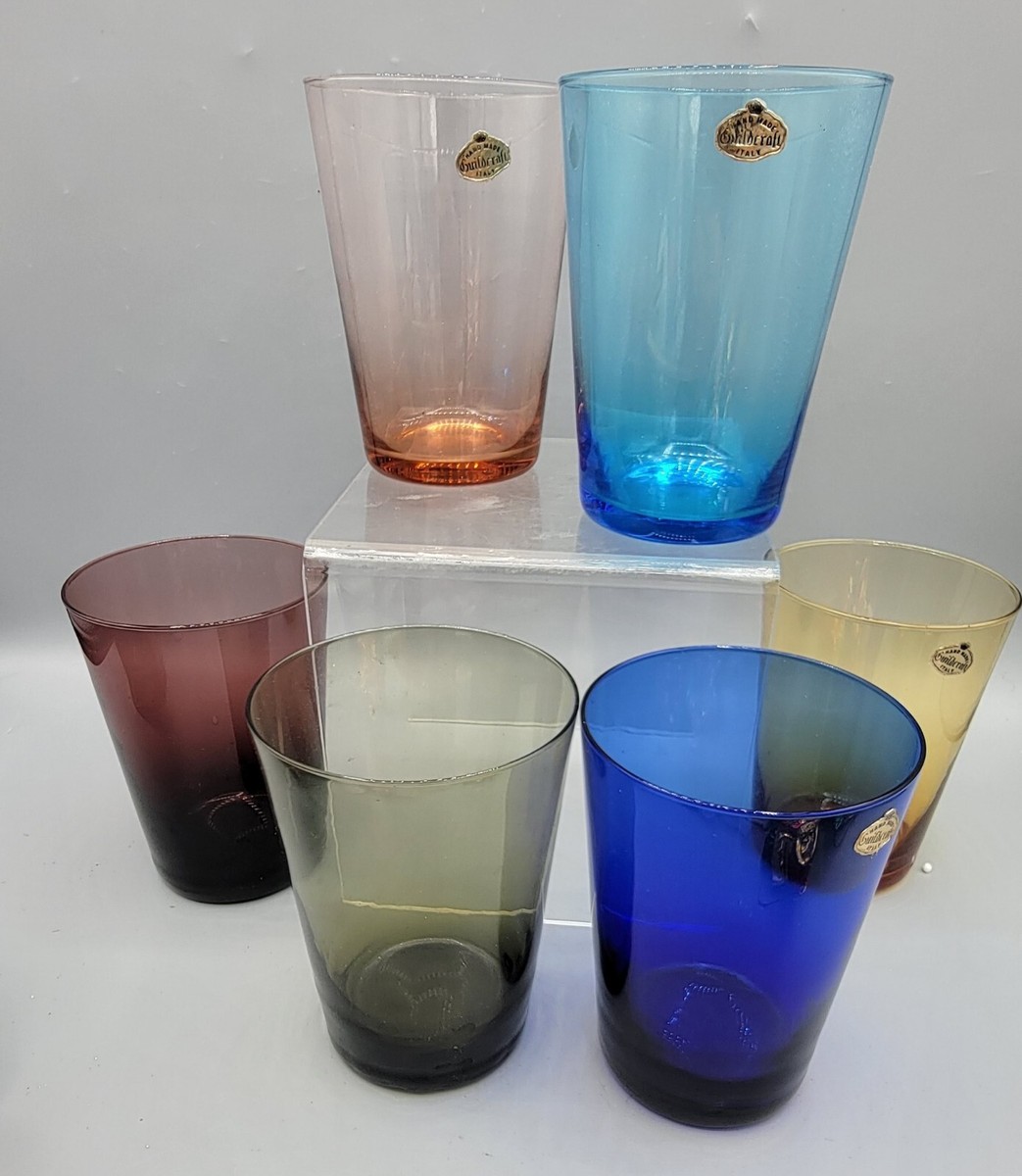 Empoli Italy Guildcraft Glass Cocktail Drinking Glasses Tumblers 