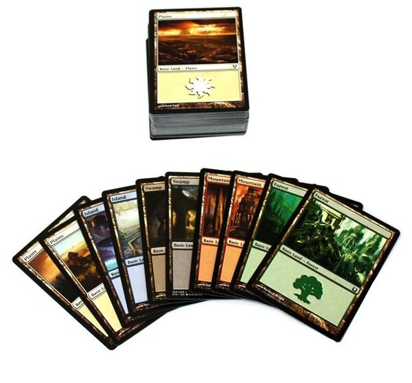 1000 MTG Basic Lands - 200 Each Plains, Island, Swamp, Mountain, Forest