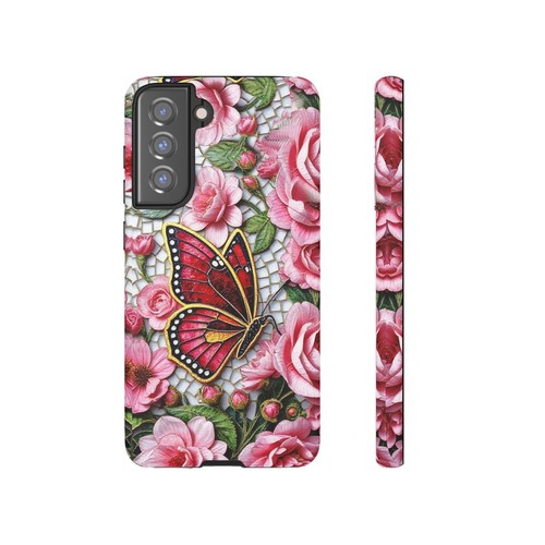 Rose Tough Case Butterfly Mosaic Pink iphone 16 15 14 13 S25 S24 S23 S22 - 第 235/240 張圖片