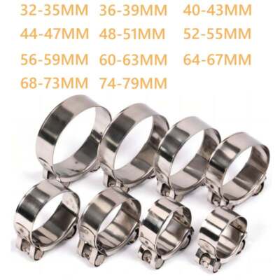 Stainless-Steel Heavy Duty T-Bolt Motorcycle Exhaust Clamp Hose Clamp Pipe Clamp