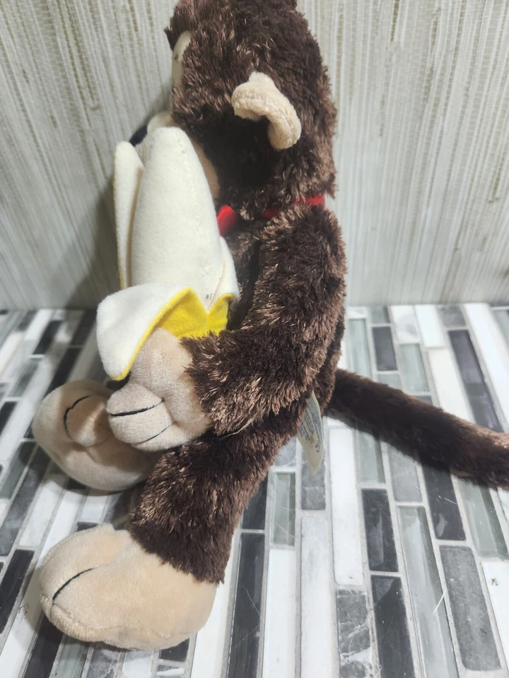 🦄Build-A-Bear {Monkey} Brown & Tan Cincinnati Reds Bow w/Banana 14" Soft Plush! - Image 4 of 4