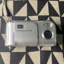 HP PhotoSmart M22 4.0MP Digital Camera - Silver. Not Working - W/ Memory Card