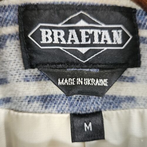 Cappotto giacca vintage BRAETAN misto lana azteca taglia M blu western Yellowstone - Foto 2 di 13