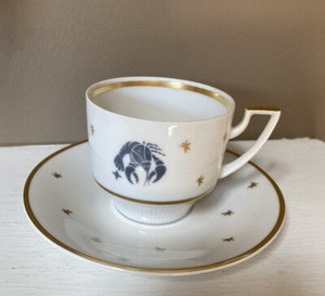 Espresso Demitasse Cup and Saucer Pirkenhammer Czechoslovakia Astrology Zodiac