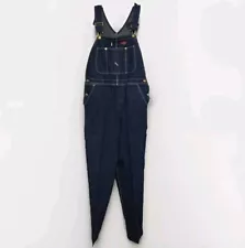 Vintage Dickies Bib Overalls Dungarees Men’s 36 x 34 Indigo Blue Denim USA