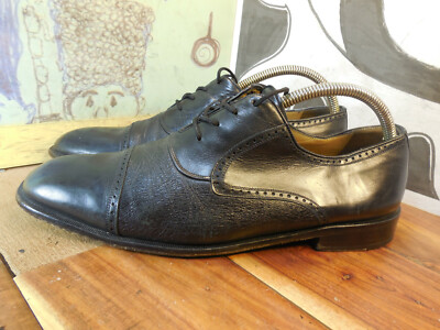 Mezlan Nicola Oxfords Mens Size 11.5 B Black Leather Cap Toe Pebbled Dress Shoe MEZLAN (NICOLA)-Black Leather, Mens Cap.Toe, Oxford Dress  main image 2