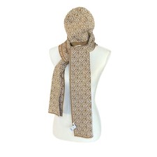 NEW MK Michael Kors Hat Scarf Set Double Knit Reversable