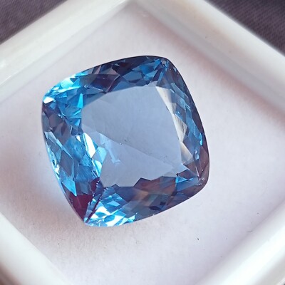 Natural Ceylon Blue Aquamarine 20-22 Ct EGL Certified Cushion Cut Gemstone JM079