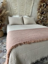 100 Organic 4 Layer Gauze Blanket, Cotton Muslin Bedspread, King Size Quilt