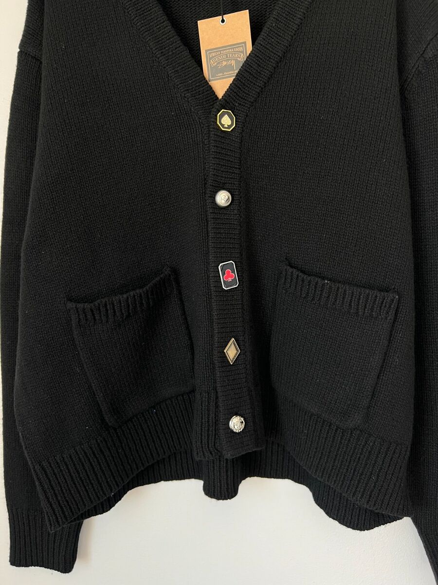 Denim Tears Stussy Suits Cardigan - Size Large - Black - NEW Denim Tears Stussy Suits Cardigan - Size Large - Black - NEW