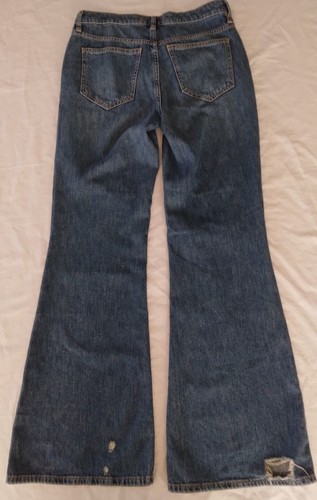 We The Free Heritage Flare Free People Jeans Size 28 Distressed Y2K Button Fly - Picture 10 of 14