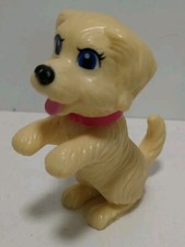 Barbie Pet Dog Puppy Bobble Head Pink Collar Figure Mattel 1990s 3" Toy Accessor