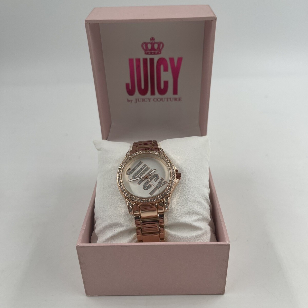 Juicy Couture Rose Gold Glitter Bracelet Watch Juicy Couture Glitter Dial Watch and Bracelet Set - YouTube main image 2