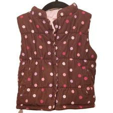Carter's Brown Polka Dot Vest Pink Inside Outdoors Layers Cute Girls Size 4T
