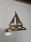Vintage Mid Century Interpur Brass Ship Schooner Wall Hanger Decor 7 x 7.5 Key  — photo 1