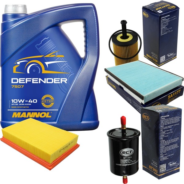 SCT Inspektionspaket 5L Mannol Defender 10W-40 FüR Peugeot 307 1.6 16V 1.4-image