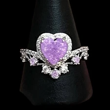 Bomb Party Hearts On Fire Ring RBP6582 Iris Ice Crystal Rhodium Plating