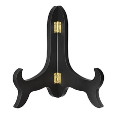7" Easel Plate Holder Wooden Folding Display Stand Black for Picture Frame