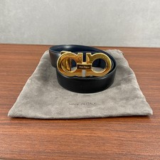 Salvatore Ferragamo Gancini Belt Mens 33 Blac...