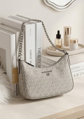 Michael Kors Tasche Schultertasche Silber Grau NEU mit Etikett