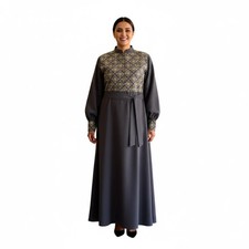 Women's embroidered abaya - Modest Islamic dress, lightweight comfortable.