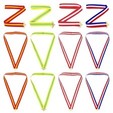 12 Pcs Award Neck Ribbons with Snap Clip Medal Lanyards, Multi-colors