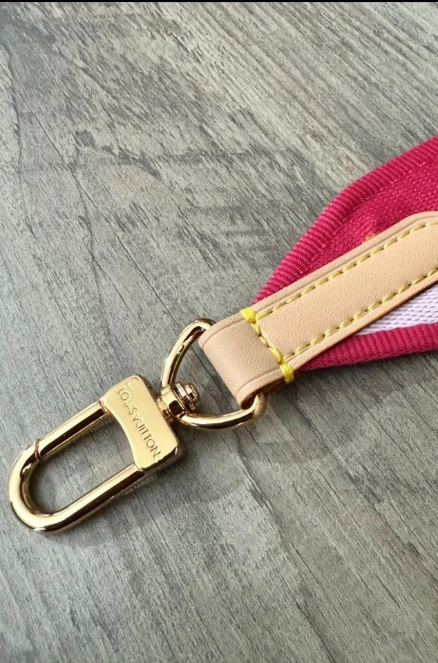 Louis Vuitton Speedy Bandouliere регулируемый плечевой ремень жаккардовый розовый - Изображение 4 из 4