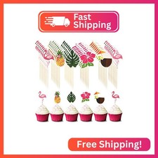 Maitys Luau Cupcake Toppers Tropical Cake Decorations Hawaiian Toothpicks Sticks