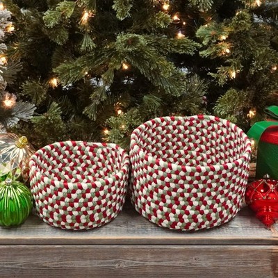 Holiday Multi Braided Nesting Baskets SET-2 - Holiday Multi