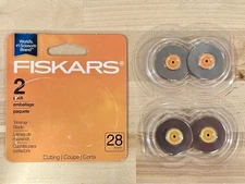 Fiskar rotary blades 28mm Lot Of 4 NEW/Open Package