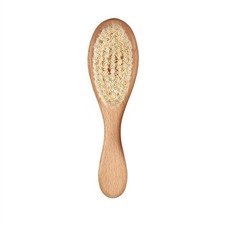 Hair Brush Newborn Soft Goat Hair Bristle Wooden Handle Toddler