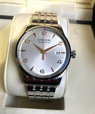 UNION Glashütte Automatik Armbanduhr Edelstahl silber Analog mit Datum