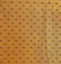 MODA Jelly Bean Laundry Basket Quilts Gold Print VTG Fabric- BY THE HALF YARD