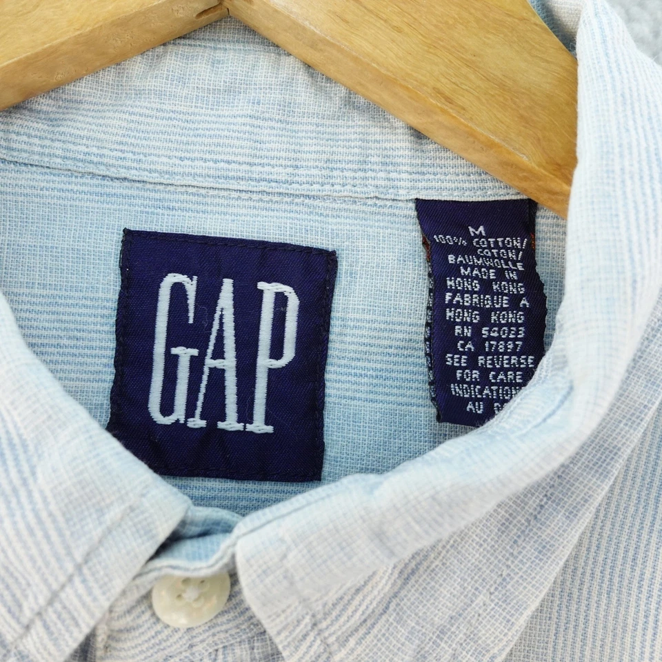 Camisa masculina manga longa vintage Gap M leve veludo denim botão Y2K - Imagem 2 de 4